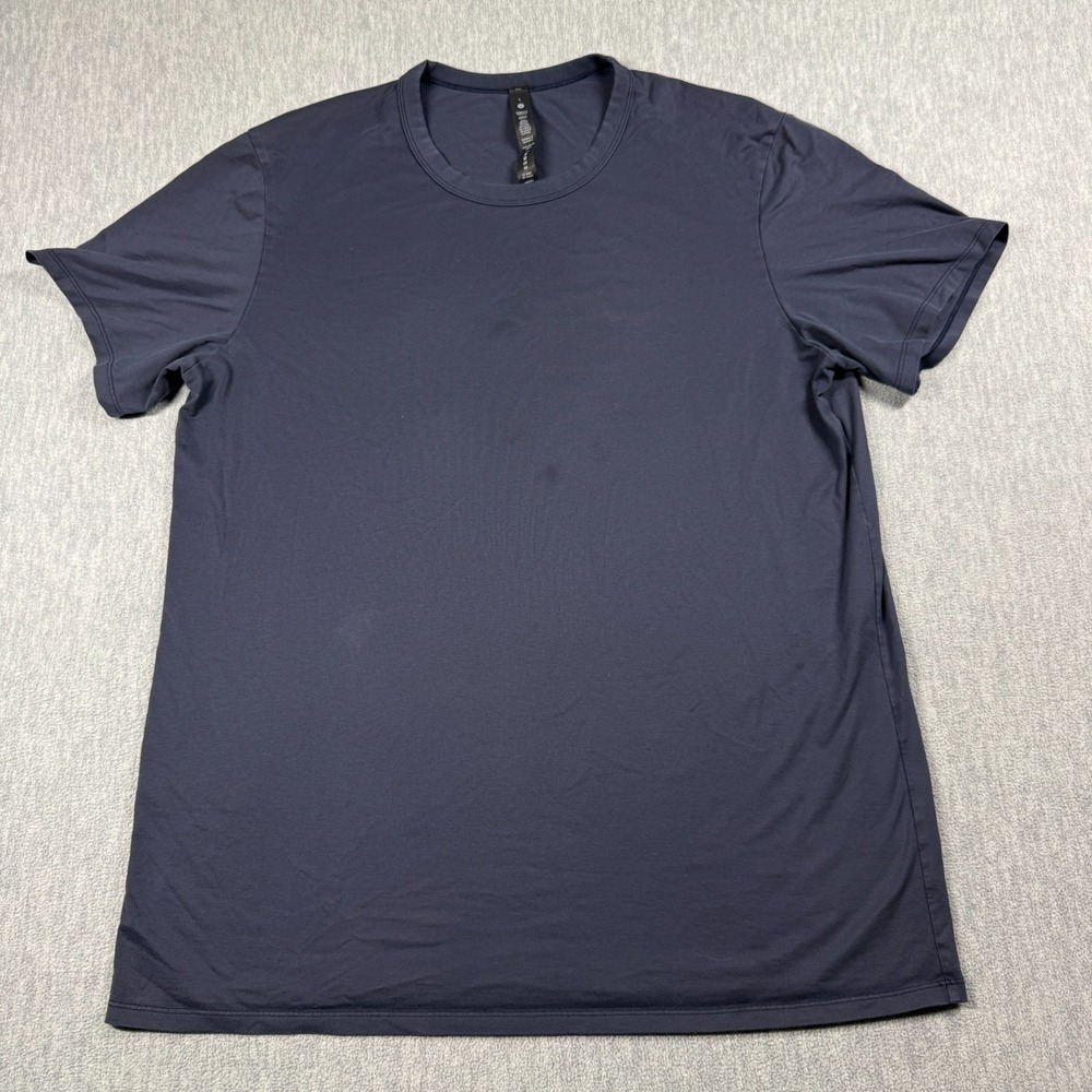 Lululemon T Shirt Mens L Blue Pima Cotton Lyocell Stretch Crewneck Athletic